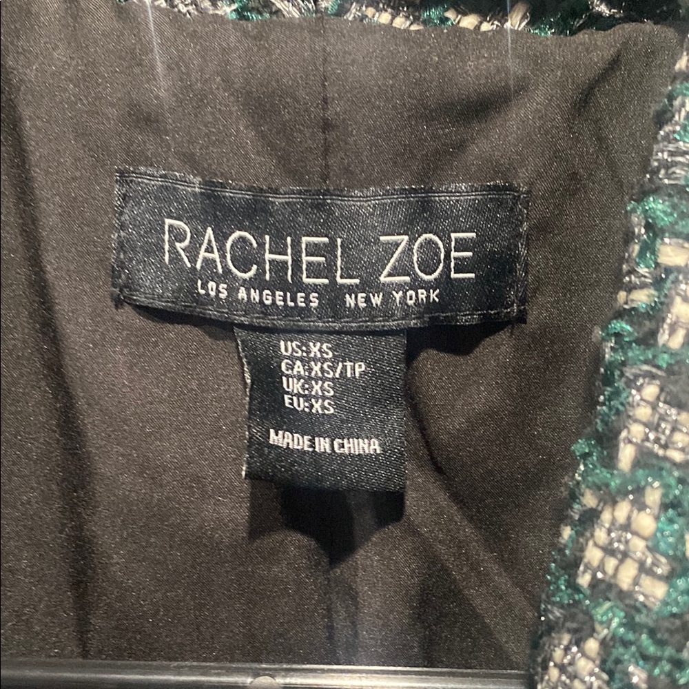 Rachel Zoe Tweed Jacket - Black and Green